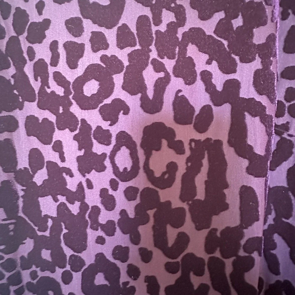 Cache Purple Leopard Y2K Velvet Bodycon Cocktail Dress 3/4 Mesh Sleeve Size 6 - Picture 10 of 16